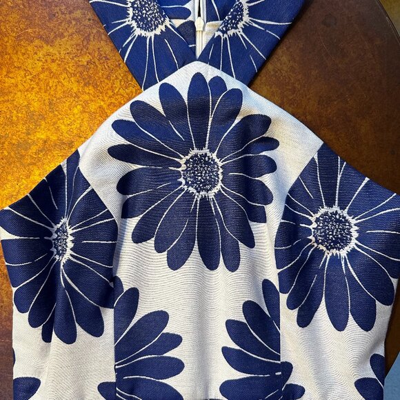 Anthropologie/Hutch Dress Size 2 Halter neckline Fit Flare Ruffle Blue and Dress - Picture 5 of 5